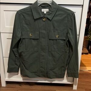 Free Assembly Green Utility Jacket with Textured Fabric